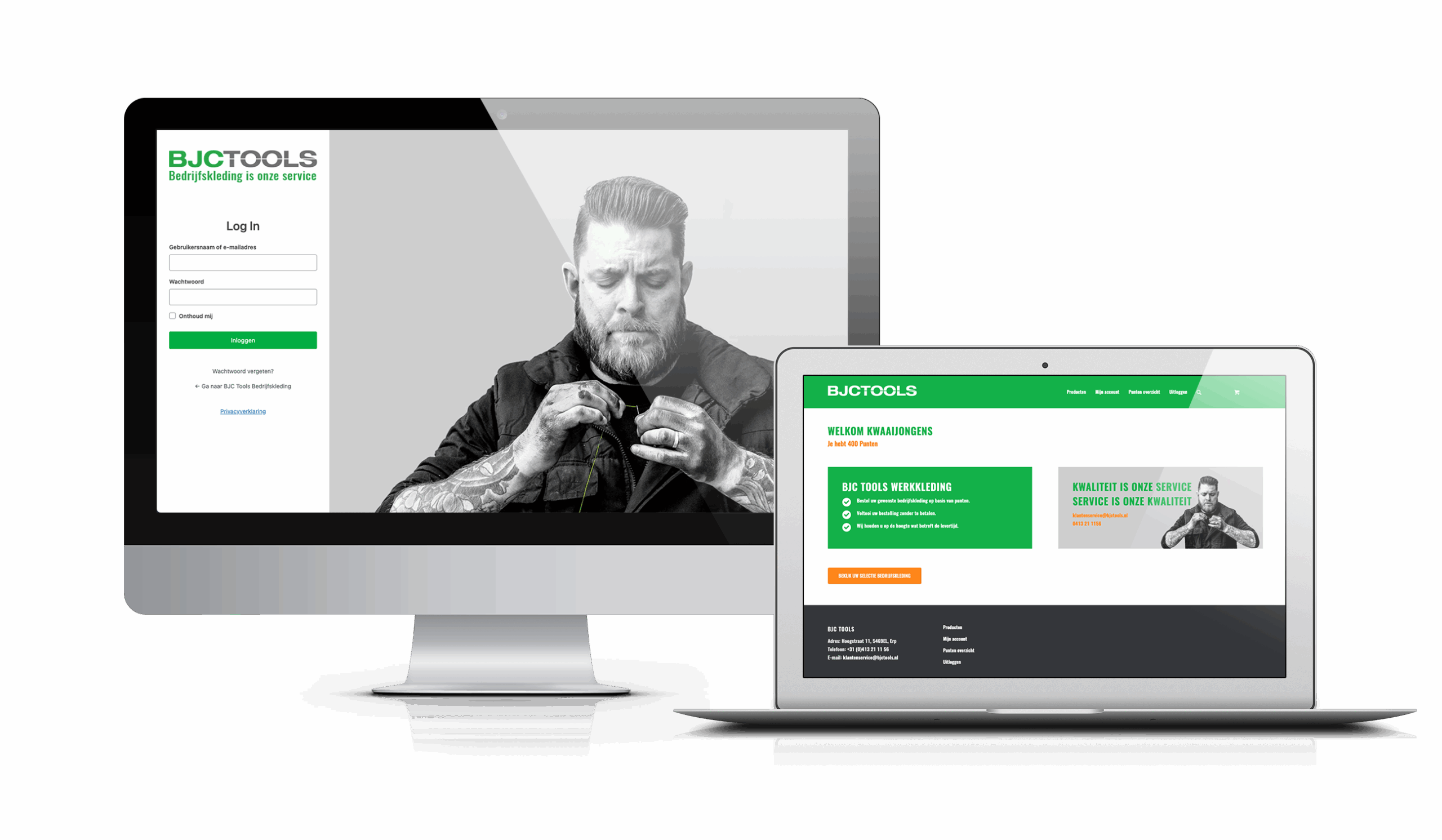 BJC Workwear screens voor BJC Tools - managed wordpress hosting