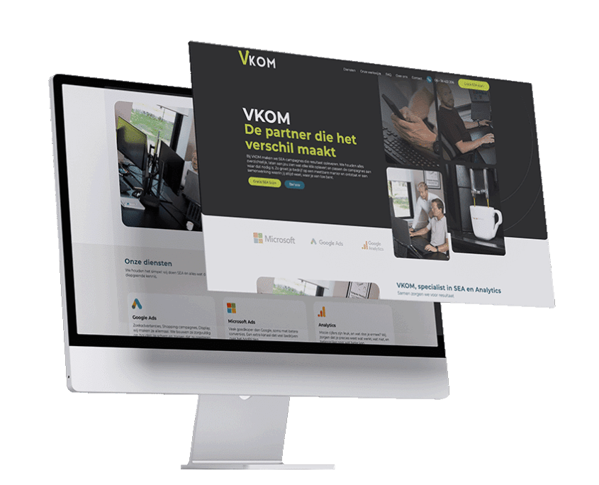 webdesign voor vkom sea bureau google analytics website