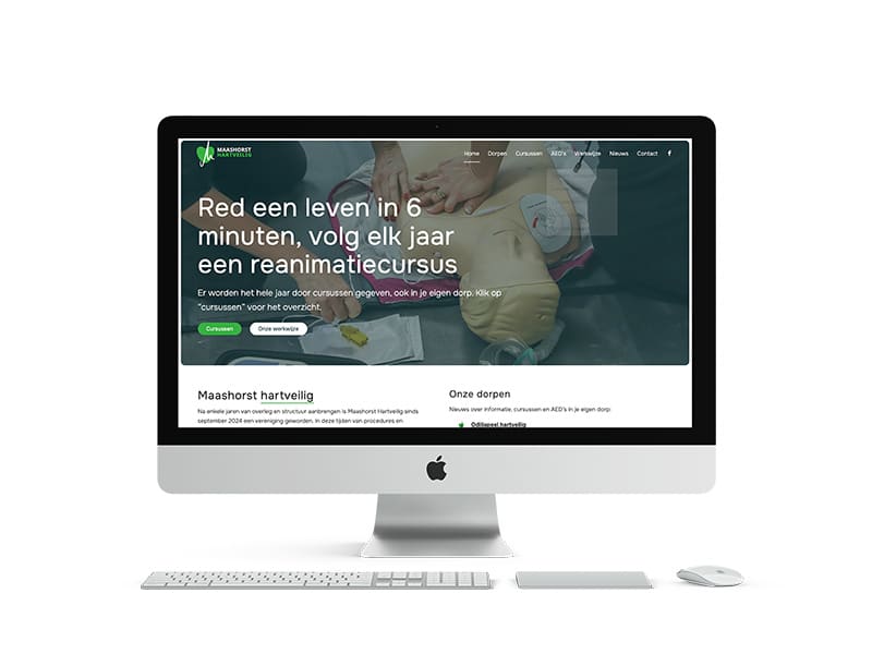 heldere navigatie op wordpress website voor stichting maashorst hartveilig.