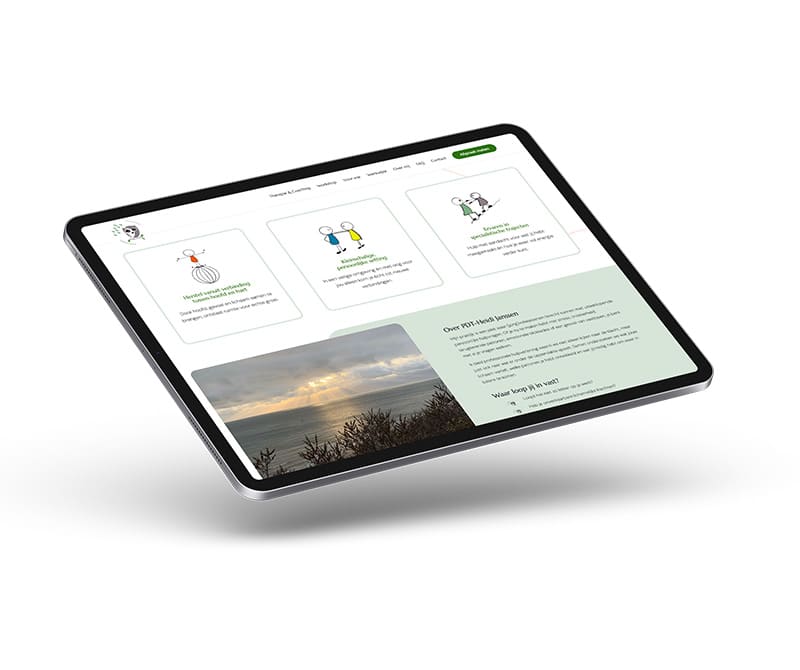 authentieke-website-therapie-kwaaijongens Een authentieke branding website die past bij de propositie van therapeut Heidi Janssen.