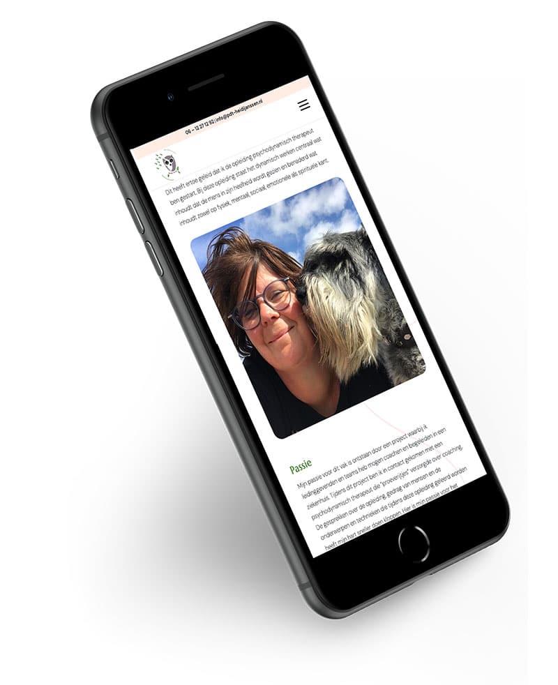 branding-website-mobiel-therapeut-brabant mobiele weergave van WordPress website waarbij branding en bouw door Kwaaijongens is opgepakt.